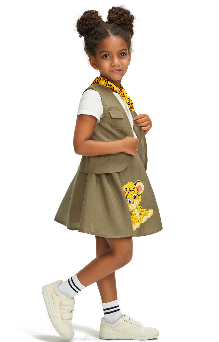 Girls Adventure Dress- Carbon Black