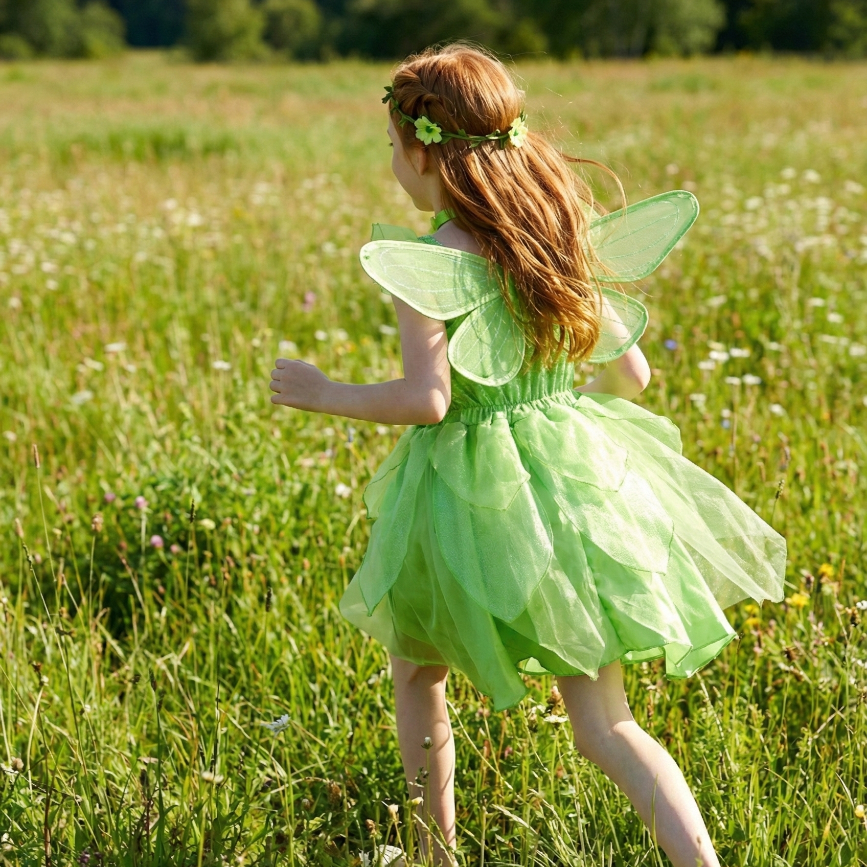 Girls Green Fairy Costume 8-10Y