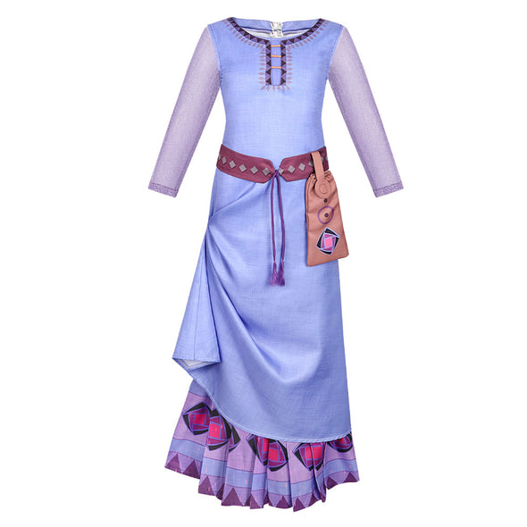 Girls Princess Asha Costume Halloween Dress Accessories