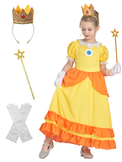 Girls Daisy Dress Accessories Set Halloween Costume Yellow