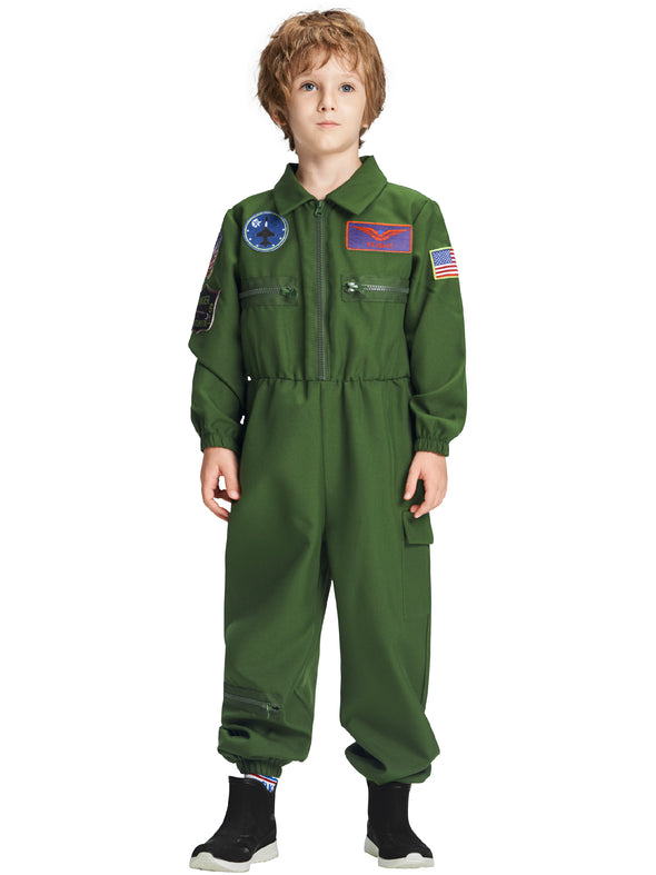Kids Fighter Pilot Jumpsuit Halloween Costume