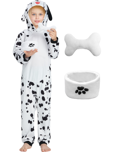 Kids 101st Day Dalmatian Jumpsuit 3 Pcs Halloween Costume