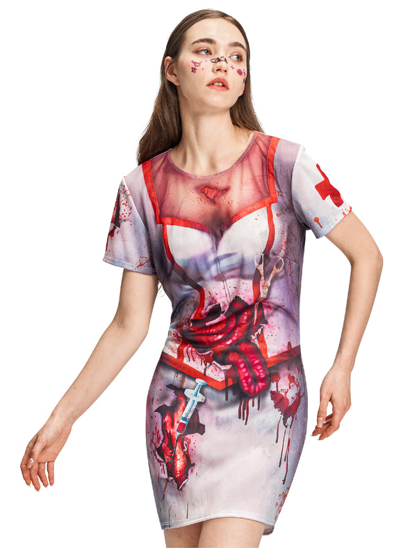 Women Zombie Nurses Dress Halloween Costume