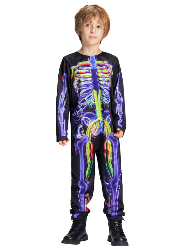 Kids Skeleton Jumpsuit Halloween Costume