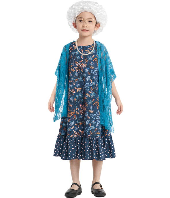 Girls 100th Day of School Granny 6 Pcs Costume