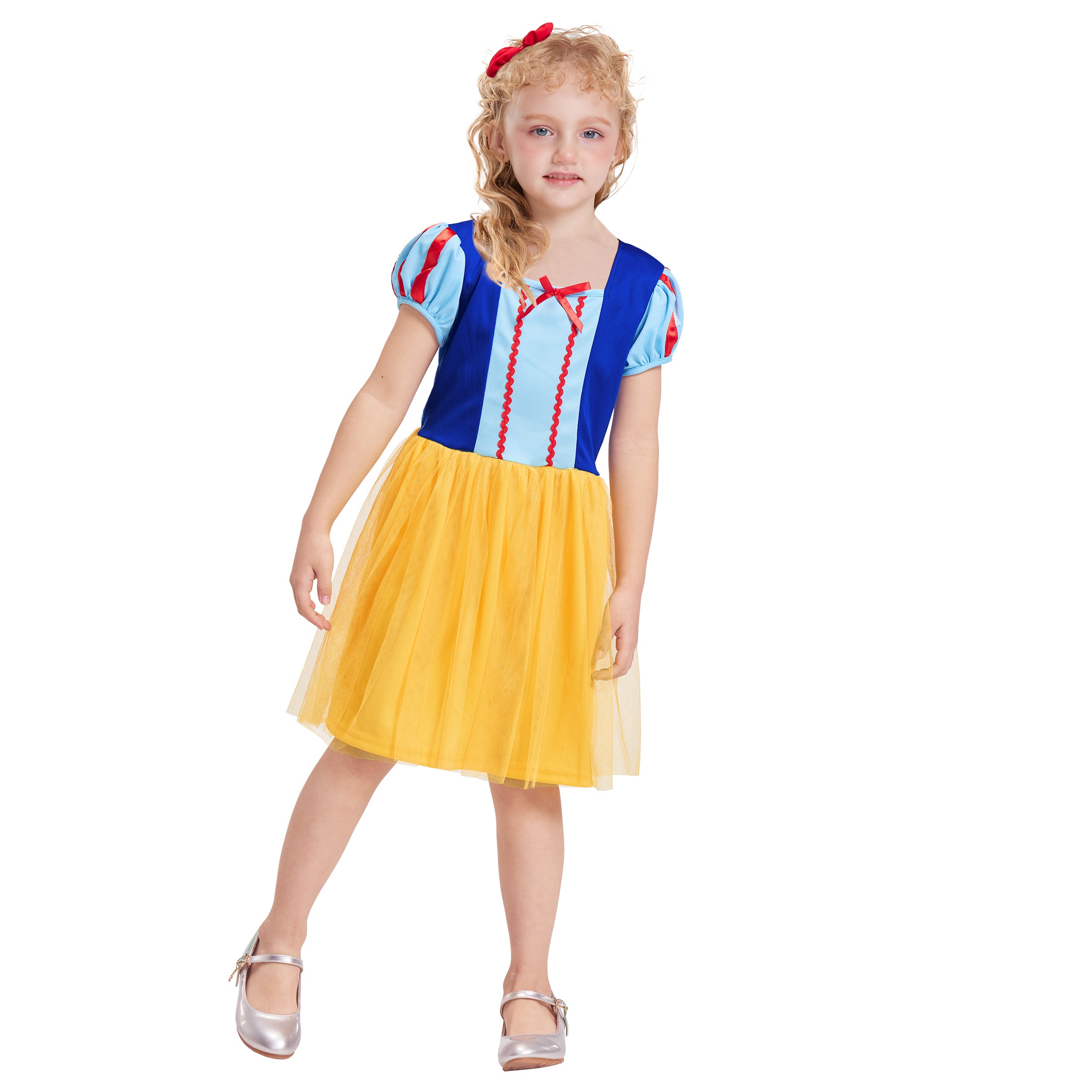 AlecosFun Girls Princess Dress-Blue & Yellow IKALI COSTUME AlecosFun Girls Princess Dress-Blue & Yellow IKALI COSTUME