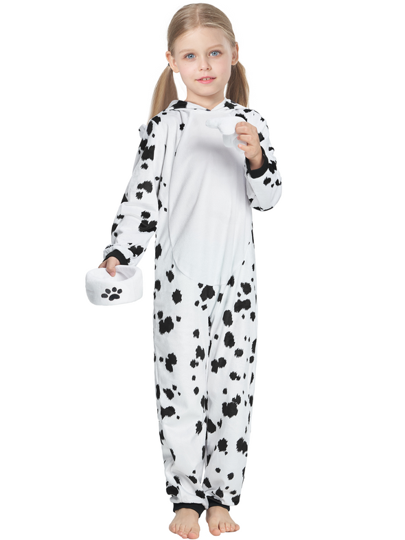 Kids 101st Day Dalmatian Jumpsuit 3 Pcs Halloween Costume