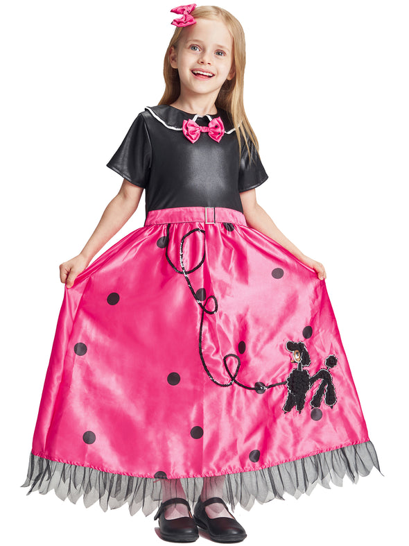 Girls Poodle Dress Hairpin Set Halloween Costume