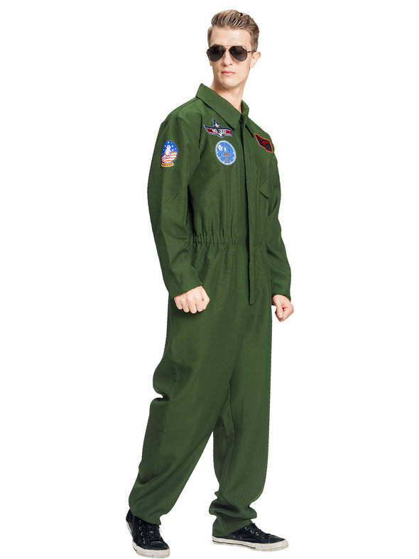 Men Fighter Pilot Jumpsuit Halloween Costume