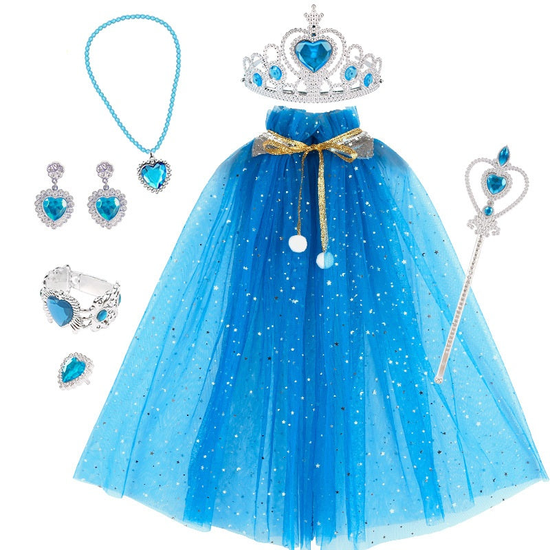 Little Girls Princess Dress up Trunk Pink Cape Jewelry Gift Set – IKALI COSTUME Little Girls Princess Dress up Trunk Pink Cape Jewelry Gift Set – IKALI COSTUME