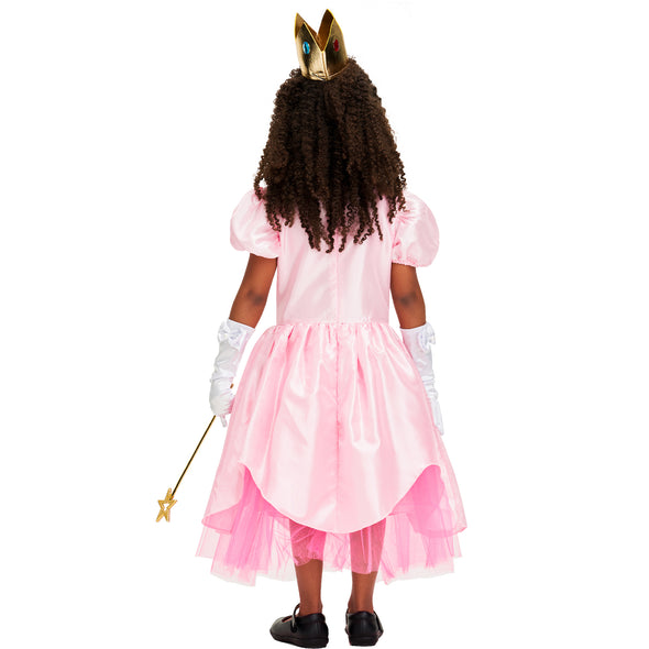 Girls Princess Peach Halloween Costume Dress Set Pink