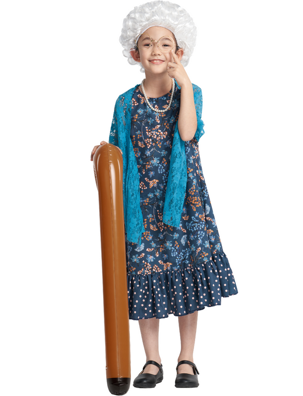 Girls 100th Day of School Granny 6 Pcs Costume