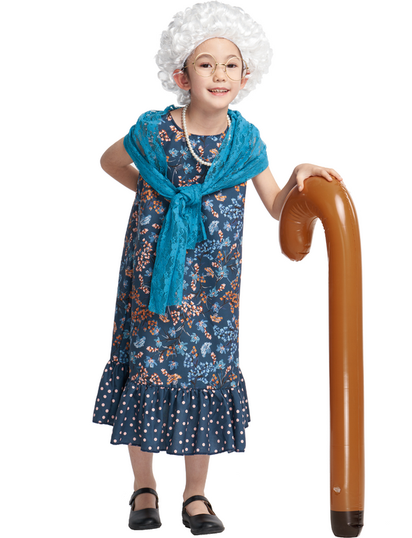 Girls 100th Day of School Granny 6 Pcs Costume