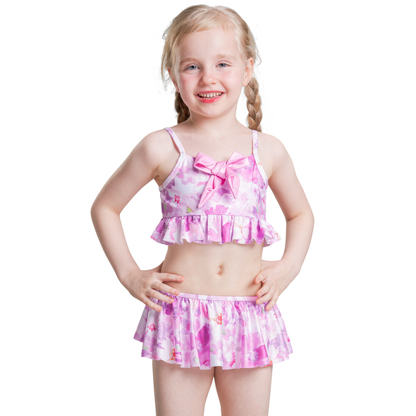 Girls Two-Piece Colorful Tie-dyed Printing Swimwear