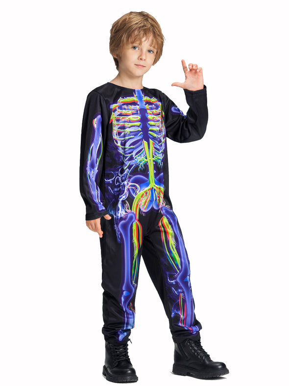 Kids Skeleton Jumpsuit Halloween Costume