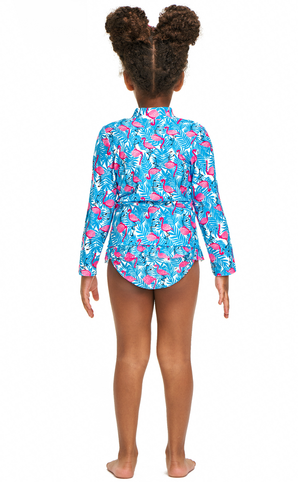 Girls Three Pieces Swimsuits Flamingo Bathing Suit