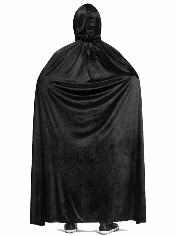 Men Black Hooded Robe Halloween Costume