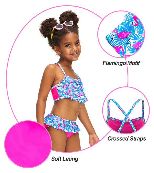 Girls Two Piece Swimsuits Flamingo Bathing Suit