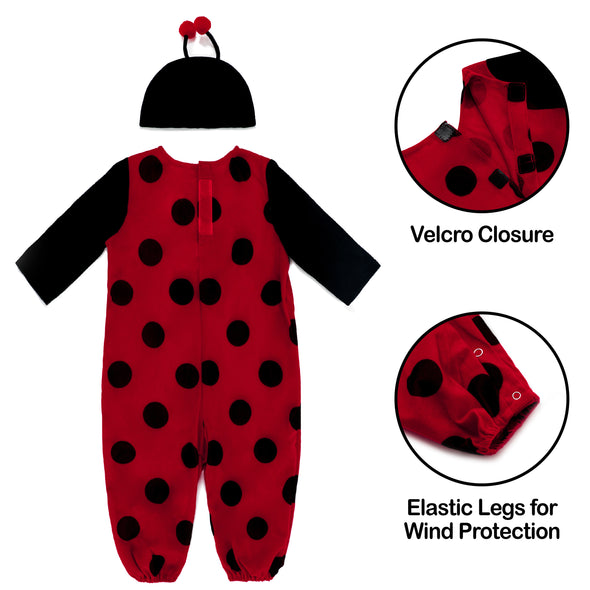 Baby Toddlers Ladybug Onesie Hat Wings Set Halloween Costume