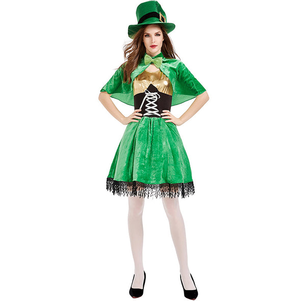 Women St. Patrick's Day Costume Green Dress Suits