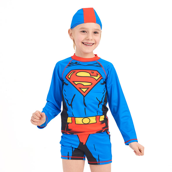 Boys Two Piece Swimsuit Super Boy Costume Beach Bathing Suit for Vacation