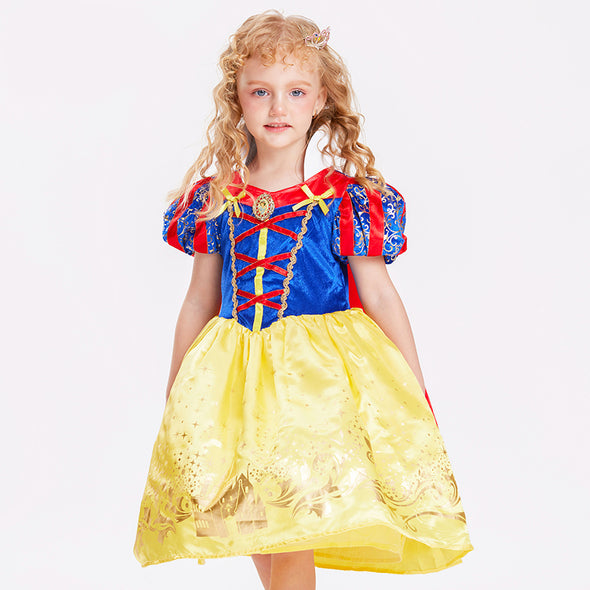 Girls Deluxe Dress Princess Snow White Costume