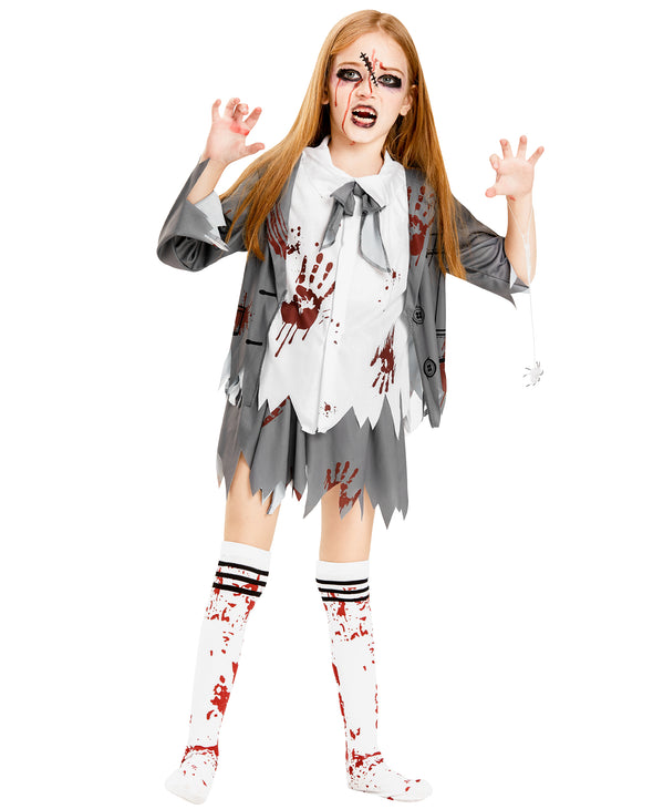 Zombie School Costume for Girls Halloween Student