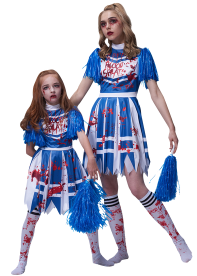 Teenage Girls Zombie Cheerleader Costume For Halloween