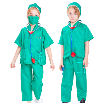 Kids Professional Doctor Surgical Gown Cosplay with Accessories (10 pcs)