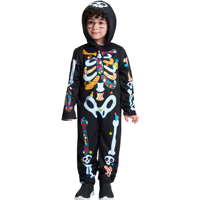 Kids Cute Skeleton Hooded Jumpsuit
