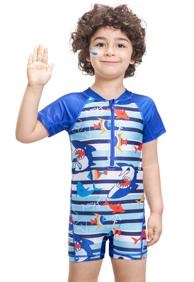 Boys One-Piece Shark Swimwear