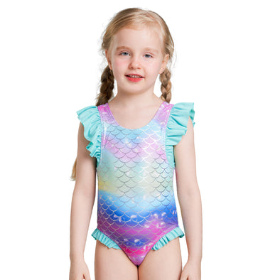 Girls One-Piece Mermaid Colorful Swimwear