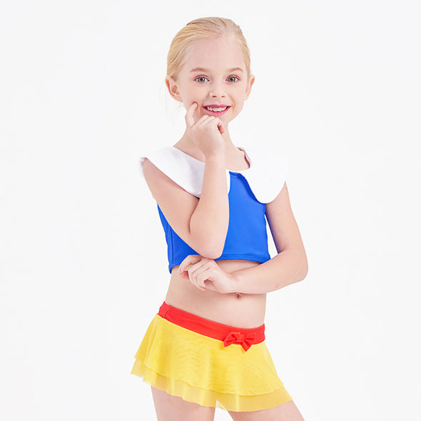 Girls Two Piece Swimsuit Snow White Cosplay Beach Bathing Suit for Vacation