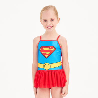 Girls One-piece Swimsuit Supergirl Costume Beach Bathing Suit for Vacation