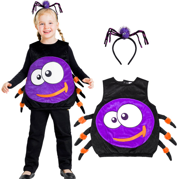 Kids Spider Costume Vest Headband Set