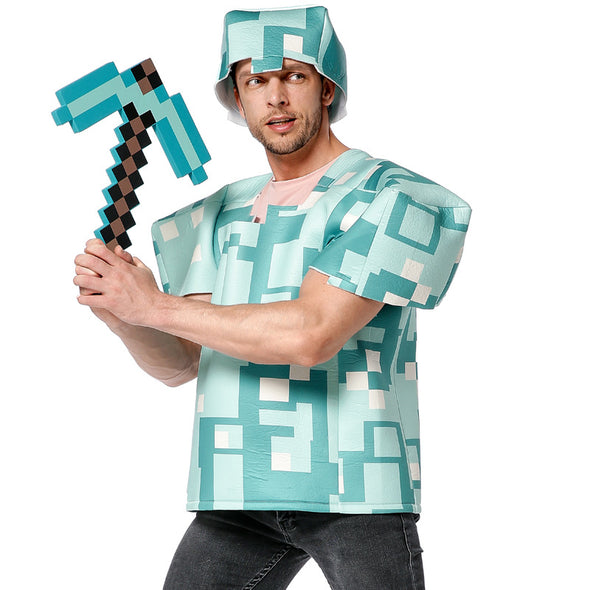 Men Minecraft Steve Costume Suit