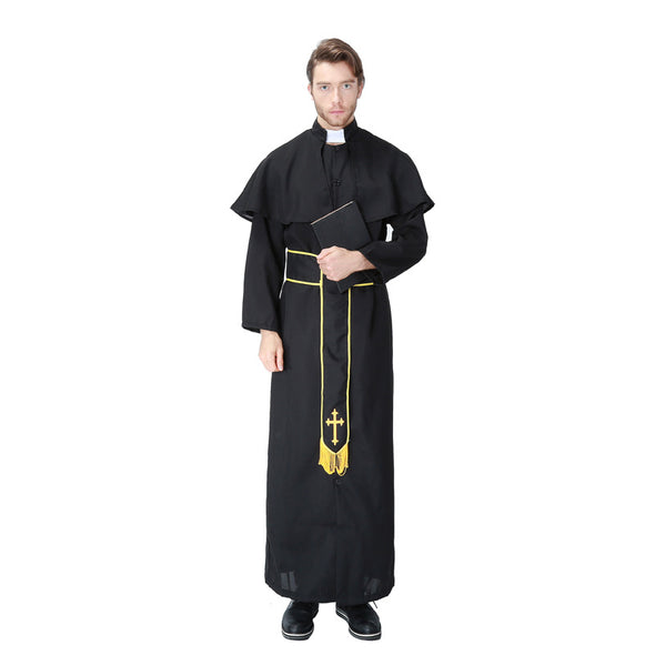 Men Pastor Costume Robe Suit