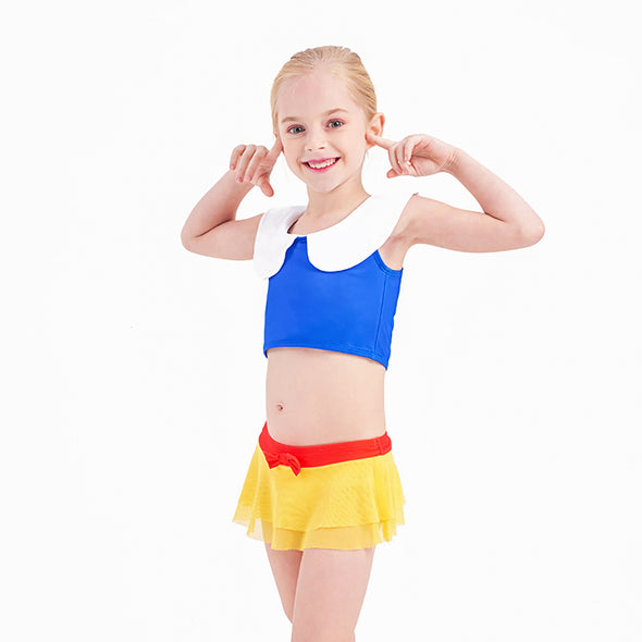 Girls Two Piece Swimsuit Snow White Cosplay Beach Bathing Suit for Vacation