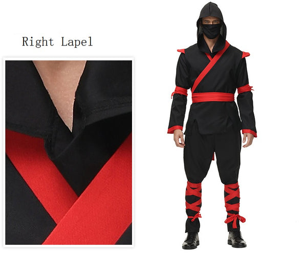 Men Black Ninja Costume Warrior Suit
