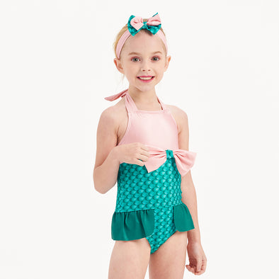 Girls One-piece Swimsuit Mermaid Cosplay Beach Bathing Suit for Vacation
