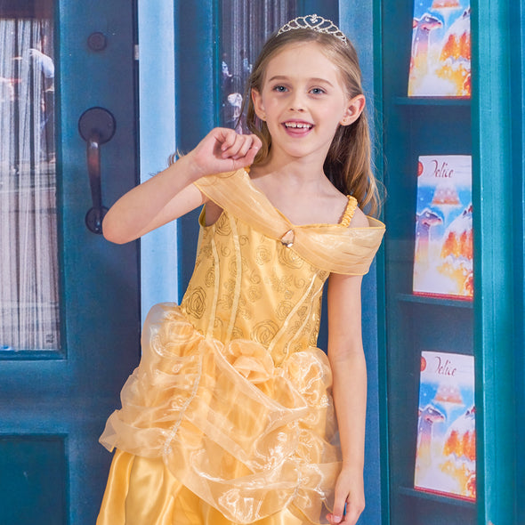Girls Bell Princess Costume Littler Girls Fashion Yellow Dress