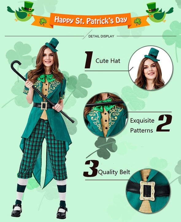 Women St. Patrick's Day Costume Green Suits