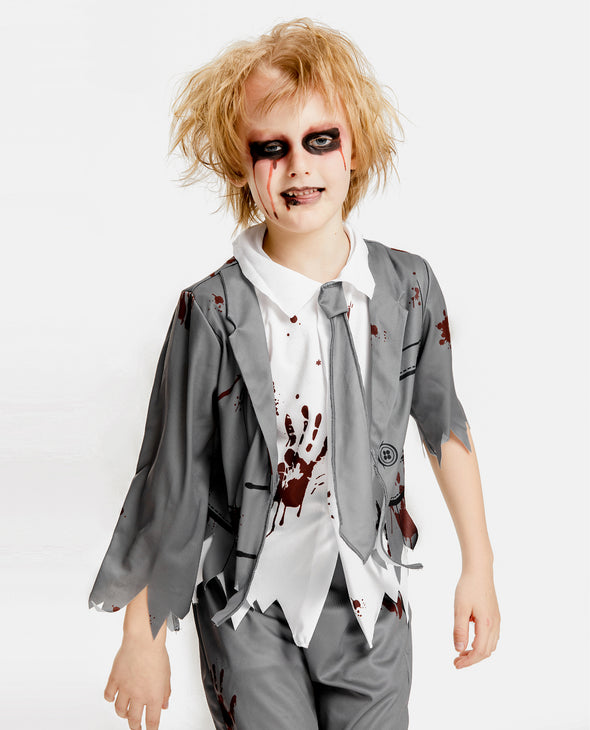 Zombie School Costume for Boys Halloween Horror Student