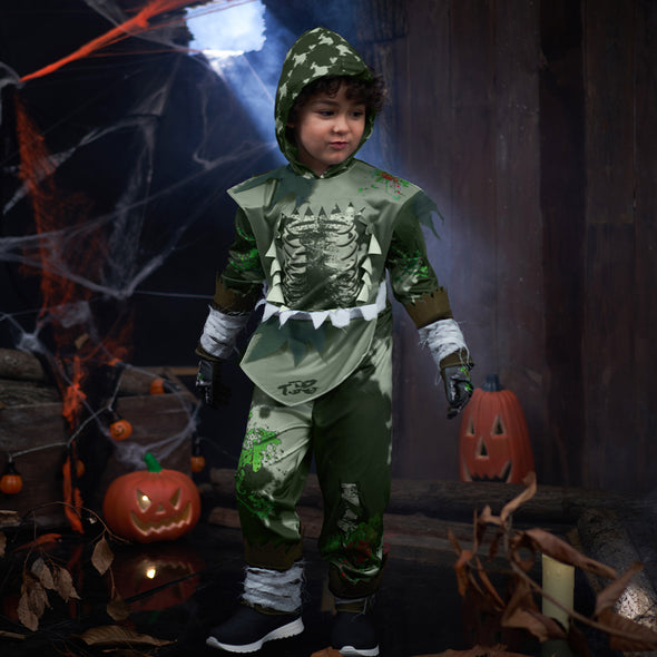 Boys Zombie Ninja Costume Jumpsuit with Hood