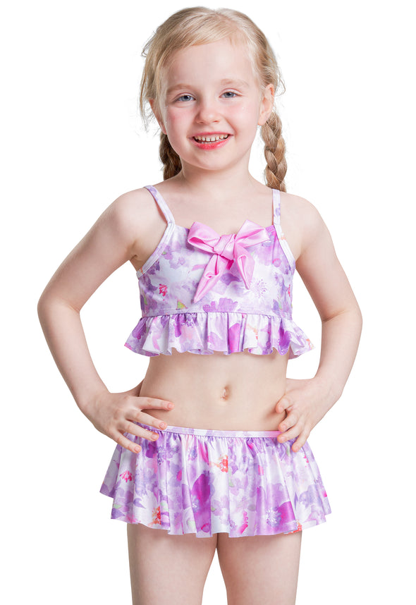 Girls Two-Piece Colorful Tie-dyed Printing Swimwear