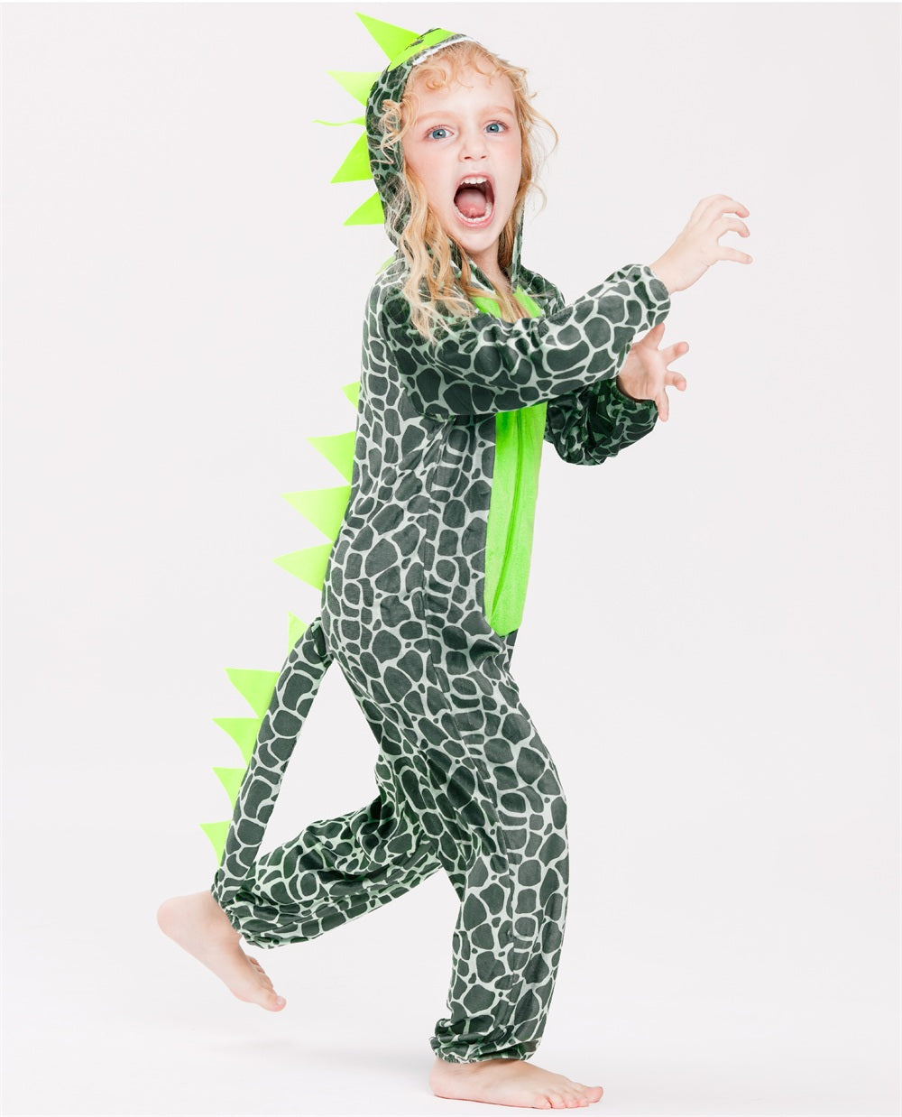 Child Kids Dinosaur Onesie Fancy Dress Costume Flannel Animal One-piece  Pajamas Cartoon_y
