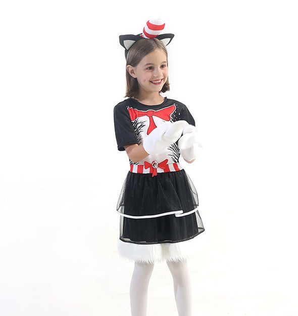 Girls The Cat in the Hat Costume Suits