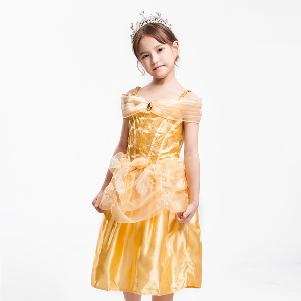 Girls Bell Princess Costume Littler Girls Fashion Yellow Dress