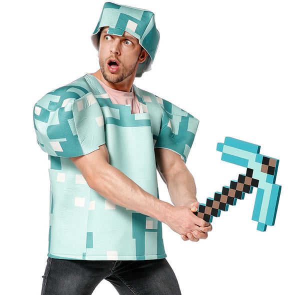 Men Minecraft Steve Costume Suit
