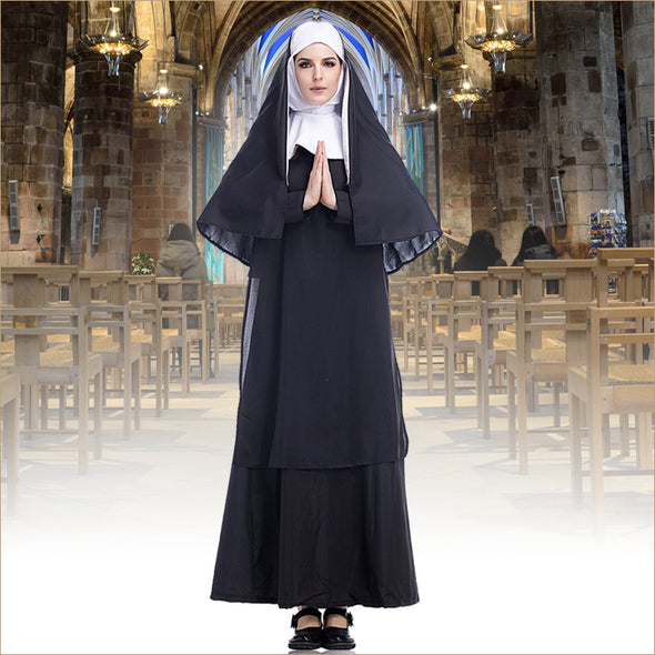 Women Nun Costume Dress Suit